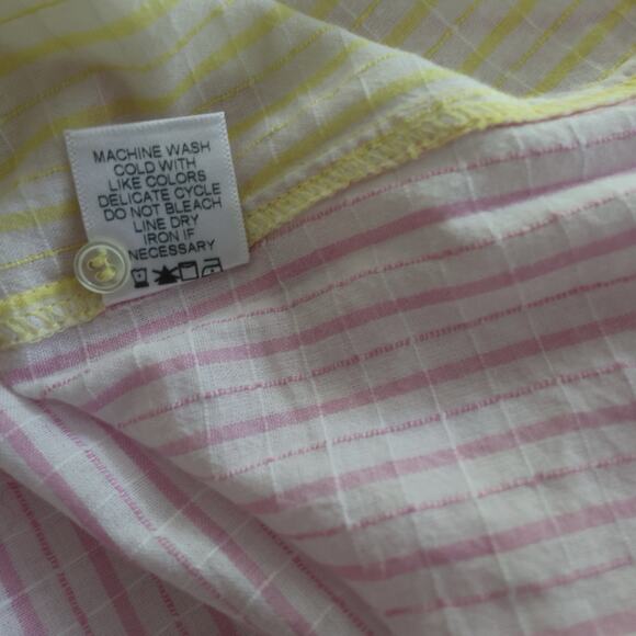 Xirena Beau Soleil Button Down Shirt Pink Yellow Size L - Picture 10 of 14